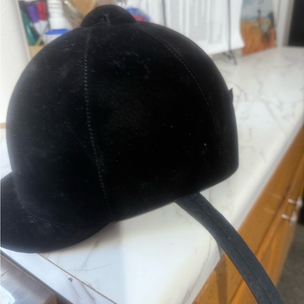 Vintage Black Velvet Equestrian Riding Helmet